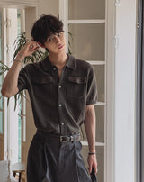Base Two-Pocket Collared Short Sleeve Knit