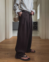 Royden Drape Two-Tuck Wide Slacks