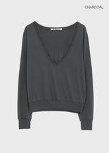 [MADE] Roni's Deep V-neck Summer Cotton Long Sleeve Tee
