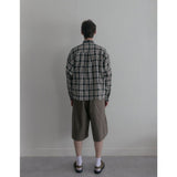 Vintage washing beige check shirts