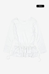 Ruffled string flare one-piece