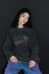 26FW★シェリッシュ ハート ラグラン ピグメント スウェットシャツ
