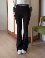 ベンオーバーローリブブーツカットニットパンツ