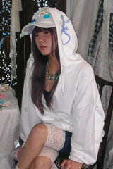 ドジングフーデッドジップアップ ( White )