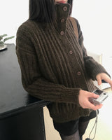 ルオンウールハイネックルーズカーディガン