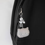 [soft keyring] silver cat (grey)