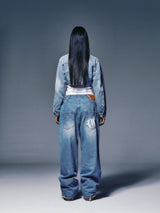 BOLERO SHAPE DENIM JACKET (LIGHT BLUE)