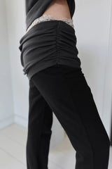 26SS★ レーストリムシャーリングレイヤードフレアパンツ