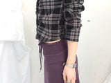 ruffle frill checkered short shirt
