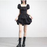 Webit Shirring Puff Dress