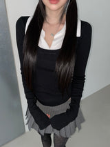 salt  knit double top(2 color)