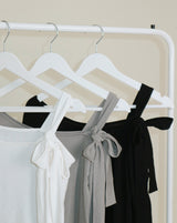 (Napping T-shirt) Euren One Shoulder Ribbon Tie Long-Sleeved Warmer T-Shirt