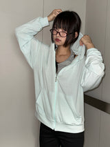 Antale Sheer Oversized Hooded Zip-Up 4color