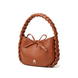 “BURANO” Bow Woven Crescent Bag