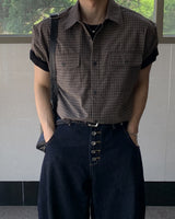 Eches Crop Check Short Sleeve Shirt