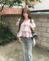 Lowrise fringe boots cut pants