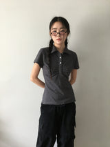 シャーリングドットカラーTシャツ (3color)