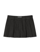 ストライプ プリーツ パンツ(CHARCOAL)