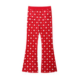 スターリーベルベットブーツカットパンツ - RED