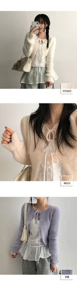 Pud Square String Knit Cardigan