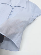 Yoru Pintuck Cap Sleeve Blouse