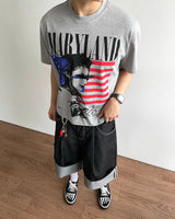 American Flag Cropped Short Sleeve Tee