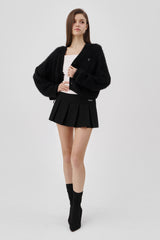 Classic sugarplum hairy cardigan, Black