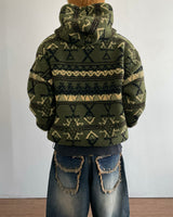 Jacquard Fleece Hooded Jumper