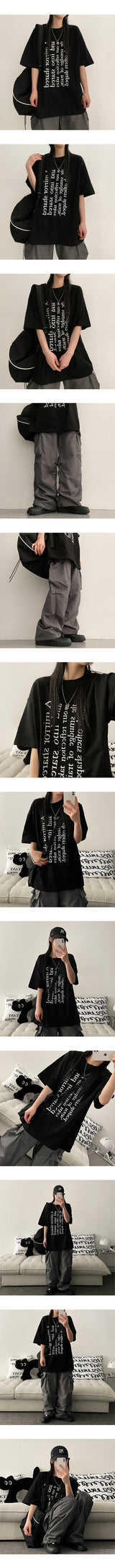 ペリー レタリング オーバーサイズ フィット 半袖 Tシャツ