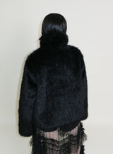 レイチェル 2ベルトディテールショート丈ファージャケット (Lining Quilted)