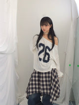 Numbering loose sweatshirt