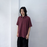 ウォッシュドハーフジップポロTシャツ
