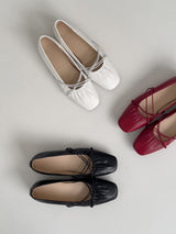 Cross-banding Mary Jane flat shoes