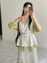 [セットアップ可能]キャッチスリットバンディングロングスカート