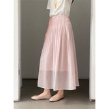 Cotton Gauze Layered A-Line Long Skirt