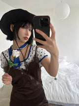 DOT TIE SCARF STRAP TOP