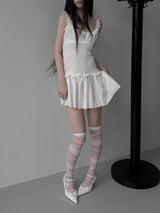 smocked frill mini one-piece