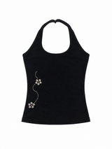 Flower Stud Halter Top