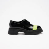 VATIC DERBY LEATHER SHOES BLACK / FLUORESCEN Leather shoes with 45mm thick soles