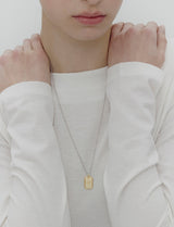 26SS★ [Premium Plating] Volume Square AB TAG Necklace