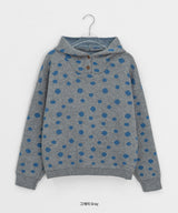 Hots High Neck Button Dot Hooded Knit