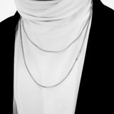 Men's ツーラインネックレスステンレススチールシンプルデザイン_CLEF クリーンライン ネックレス