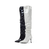 スラウチー ストリング ブーツ ヒール(White)