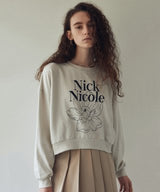 NICOLE ナルシサスフラワークロップスウェットシャツ