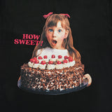 24FW CHOCOLATE CAKE GIRL LETTERING BABY FACE SHORT SLEEVE T-SHIRT BLACK