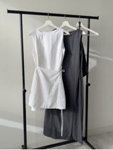 Joanne Nylon Sleeveless Wrap One Piece Long