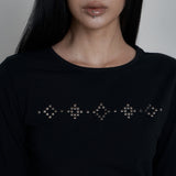 C SQUARE STUD SLIM FIT T-SHIRT_BLACK