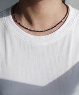 Men’s black beaded necklace_CLEF DROP DROP NEC