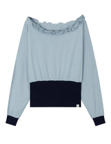 オフショルダー ラッフル トップ(BLUE)