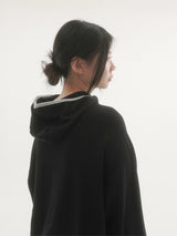 ブリックフィンガーホールワッフルフーディーTシャツ -3C